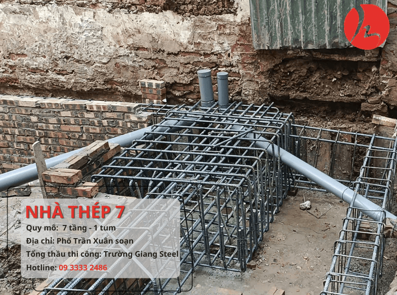 Móng cọc bê tông nhà thép 7