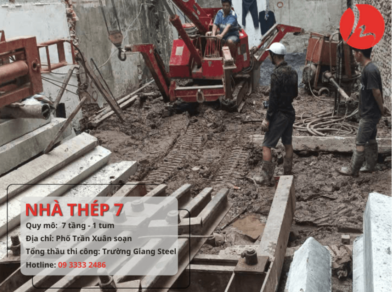 Móng cọc bê tông nhà thép 7