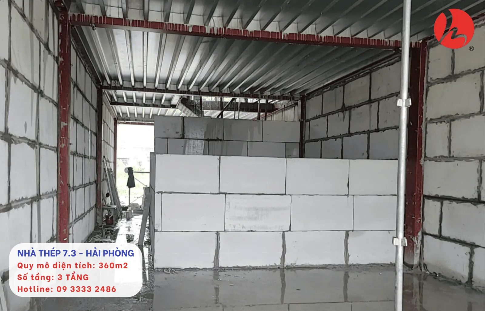 Thi công tường bằng tấm bê tông nhẹ