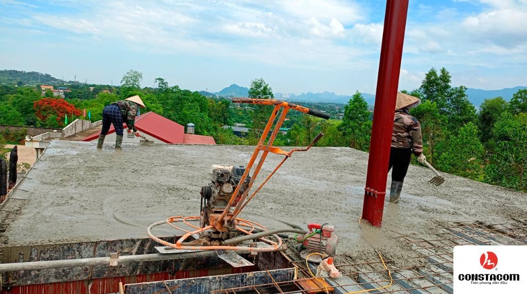 Đổ bê tông cột – dầm – sàn