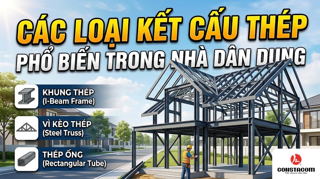 Các Loại Kết Cấu Thép Nhà Dân Dụng Phổ Biến