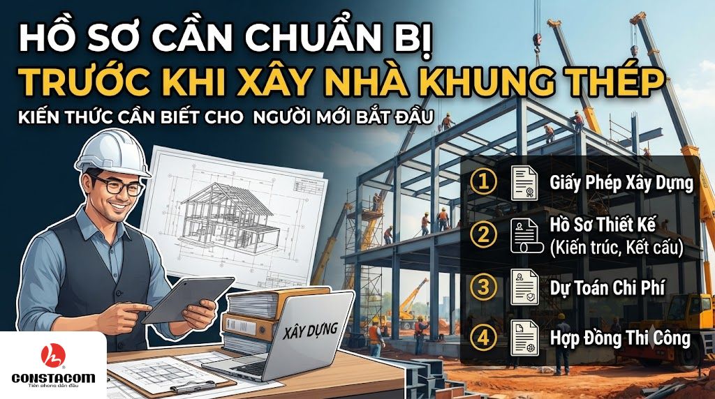 Hồ sơ cần chuẩn bị trước khi xây nhà khung thép