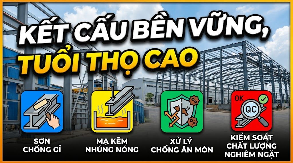 Khả năng chịu tải, chịu lực và chống rung của kết cấu thép cũng rất tốt, phù hợp với nhiều điều kiện địa chất khác nhau