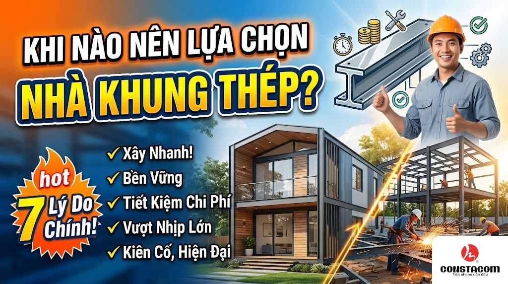 Khi Nào Nên Lựa Chọn Nhà Khung Thép? Giải Pháp Xây Dựng Hiện Đại Cho Mọi Công Trình