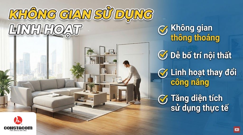 Không gian sử dụng linh hoạt